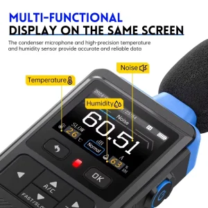 FNIRSI FDM02 Noise Meter Digital Sound Level Meter 30dB~130dB Noise Detector A/C Weighting Range 1.5dB Decibel Meter