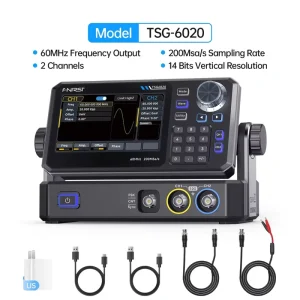 FNIRSI TSG6020 Signal Generator 60MHz Dual Channel Arbitrary Waveform Generator 200MSa/s 14Bit DDS Touchscreen