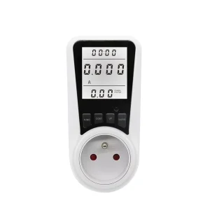 FR Plug Digital Wattmeter AC Single Phase Energy Socket Power Meter Electricity Usage Monitor 2% Accuracy CE Certified Back