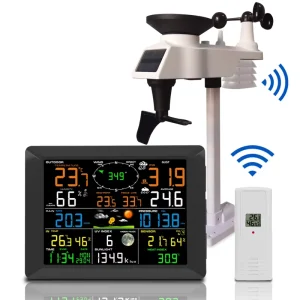 FT0300 WiFi Weather Station With Wireless Temperature Humidity Rain Gauge Anemometer Weather Forecast 8 Channels
