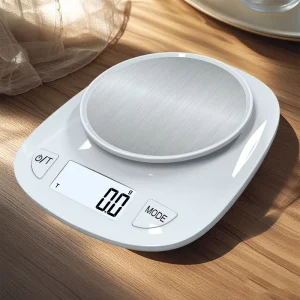 Factory 5kg New Model Waterproof Battery Powered Scale White Back Light LCD Digital Food Kitchen Weighing Scale