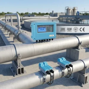 Factory Custom Large Pipe Split Ultrasonic Flow Meter IP66 for Municipal River Water Diversion Pipeline Flow Monitoring