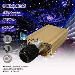 Factory Direct 10W Mobile Control RGBW 16 Color Sound Activated Music Rhythm Effect Car Villa Fibre Optic Light Source