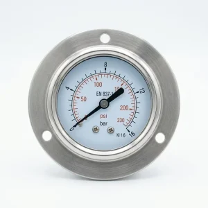 Factory Direct Sales 60mm Stainless Steel Connector Hydraulic Oil Pressure Meter 16bar 230psi Air Pressure Gauge with Flange
