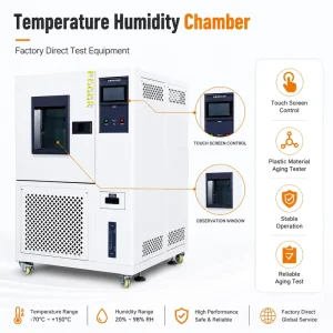 Factory Direct Test Equipment Temperature Humidity Chamber Touch Screen Control Plastic Material Aging Tester