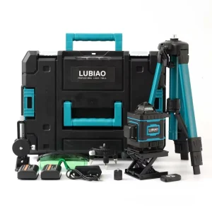 Factory Directly Sells Rotary Line Laser Leveler with 12 Green Lines Green Beam Battery Power Supply