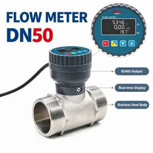 Factory OEM 10 30VDC RS485 Quantitative Controller Flow Meter Paddle Wheel Flow Meter ZJSUS LCD DN50 Male Connection Flowmeter