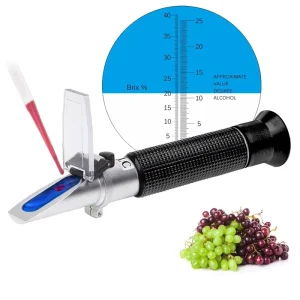 Factory Price 0-40% Brix and 0-25% Alcohol Refractometer Dual Scale With ATC for Wine Sugar Alcohol