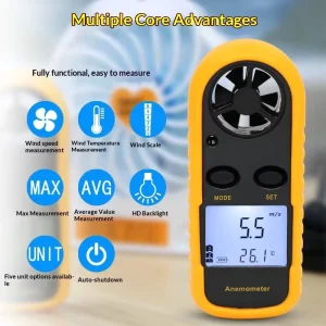 Factory Supply GM816 Digital Anemometer Wind Speed Meter 0.1 Resolution for Fans Air Conditioners