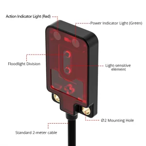 Factory Through Beam Photo Sensor Distant 300m Optical Sensors NPN N0 Micro Indicative Sensor