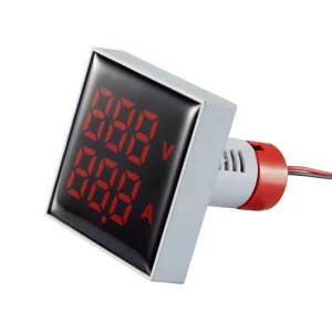 Factory-made 24V and 220V Dual-display Current and Voltage Meter with 50Hz – 75Hz 22mm Square Digital Indicator Light