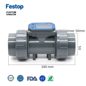 Festop Digital K24 Turbine Flowmeter for Farmland Irrigation and Sewage Pipes Large Flow Water Sensor with Pulse Output