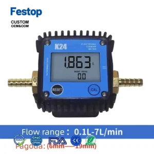 Festop G1 4″ G1 2″ Micro Flow Digital Display Meter Diesel Gasoline Oil Hydraulic Oil Soy Oil Water 0.1-7 L/min Pagoda