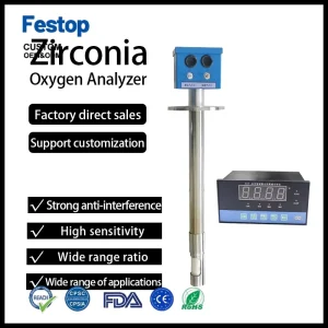 Festop High Accuracy Separate Type O2 Gas Sensor Interface Zirconia Oxygen Sensor Chimney Oxygen Zirconia Probe