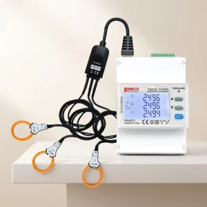 Fineco EM4373 MID Approved Three Phase Bidirectional Energy Meter Rogowski Coil PV Power Quality Analyzer RS485 Modbus CL1.0