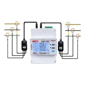 Fineco EM4374 Three Phase Power Analyzer LCD Display THD Measurement RS485 Communication (MODBUS RTU) DIN Rail Energy Meter