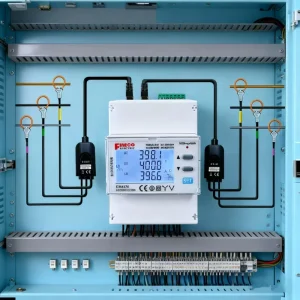 Fineco EM4374 Three Phase Power Analyzer Rogowski Coil Meter High Accuracy Class 1.0 B Modbus RTU Protocol DIN Rail Mount RS485