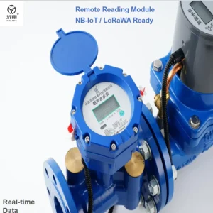 Flange NB-IoT Ultrasonic Water Meter Stainless Steel Valve Control Two-path Smart Flow Meters for District Metering