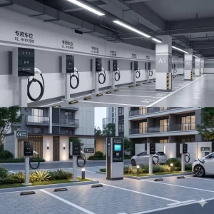 Floor Mounted AC EV Charging Station 7kW 32A Type 2 Card Reader for Outdoor Parking
