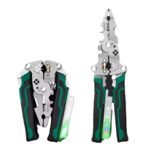 Foldable Stainless Steel Multifunctional Needle Nose Wire Stripper Serrated Jaw ESD Safe DIY Metric Voltage
