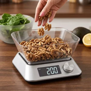 Food Kitchen Scale Digital Kitchen 5kg Scale Weighing with Nutritional Tracking Weigh Surface 1g