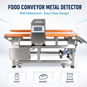 Food Metal Detector with Conveyor IP65 Waterproof and Easy Clean Design for Dairy Bakery and Snacks