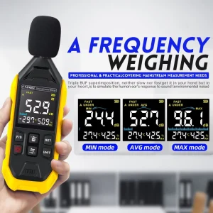 For FNIRSI FDM01 Digital Handheld DB Meter 30~130dB Noise Measuring Instrument Audio Sound Level Meter for Work Battery