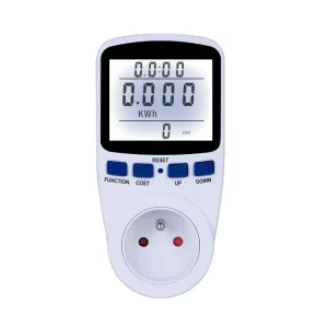 French Type 220-240V Digital LCD Display AC 0.0A-16A Class1 Accuracy Energy Electric Meter Power Consumption Monitor Plug Meter