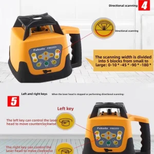 Fukuda FRE203RG Red Green Rotating Laser Level Instrument for Vertical and Horizontal Use