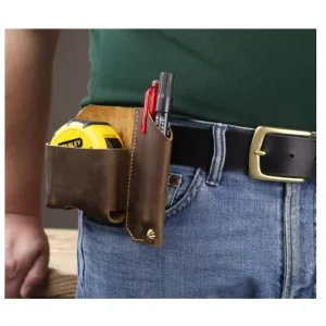 Full Grain Leather Tape Measure Holder Pouch Belt Loop Tape Measure Holster