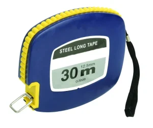 G09 Rolling Measuring Tape with ABS Case and Rubber Inlay Steel Blade 10-50m Length Metric Imperial Graduation