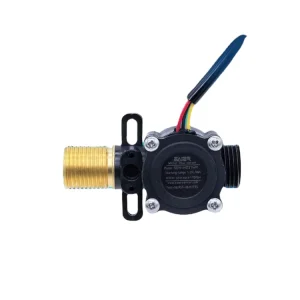 G1/2 Flow Sensors DC Liquid Flow Sensor Plastic Hall Effect Water Flowmeter with Water Temperature Sensor