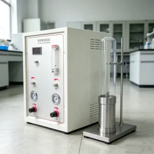 GB Standard Oxygen Index Combustion Tester Stainless Steel Sample Holder Transparent Combustion Barrel Design