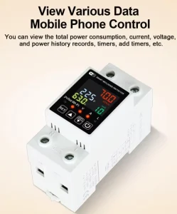 GERK 2P 63A AC WIFI AVR Single Phase 10kVA LCD Display Smartlife Energy Meter KWh Metering Timer 50 60Hz Automatic Reset