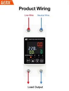 GERK PA66 2P 1A 63A AC220V 50 60Hz Smart Home 2Pole WIFI Reclosing Protector Auto Reconnect Adjustable Voltage Current Li MCB