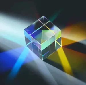 GLS-K K9 Glass Customized Crystal 90 Degree Optical Rainbow Light Equilateral Cube Shaped Prism
