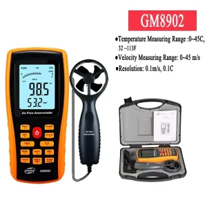GM8902 Air Flow Anemometer Wind Speed Meter Range 0.3-45m/s