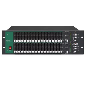 GQX3102 Professional Dual Channel 31-Band Graphic Analog Stereo Equalizer with 1/3 Octave for Music Studio Equipment