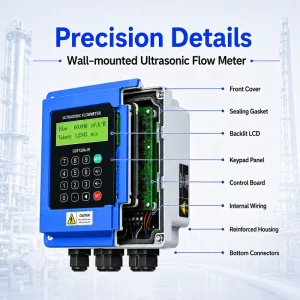 GUF120A W Digital Ultrasonic Flow Meter Liquid Water Meter with LCD Display OEM Supported