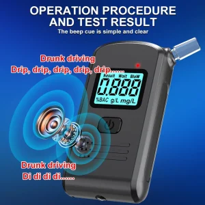 GaoX MR801 Professional Portable Breathalyzer High Precision Alcohol Tester 0.01%BAC Accuracy Semi conductor Sensor AA Battery