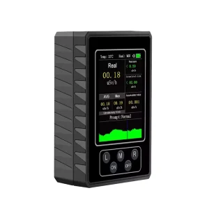 Geiger Counter Nuclear Radiation Detector LCD Display Rechargeable Battery Light Sound Alarms Accurate Measurement Handheld