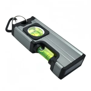 Gray Mini Aluminum Alloy Spirit Level High Precision Strong Magnets Horizontal Vertical Vial