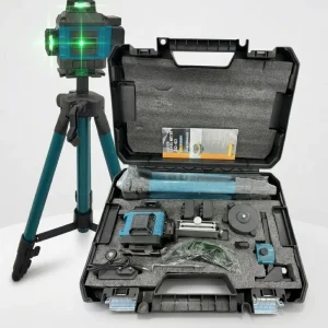 Green 360 Self Leveling 4D 16 Lines Rotary Laser Level Horizontal Vertical Cross Lines Lithium Battery