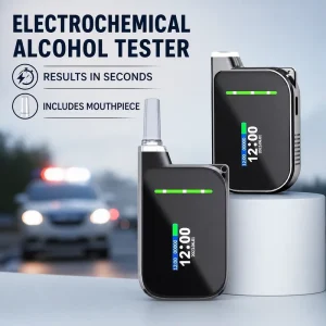 H3 Electrochemical Fuel Cell Breathalyzer Digital BAC Display Type-C Rechargeable Portable Alcohol Tester for Drivers Workplace