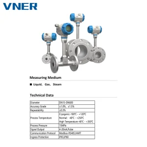 HART Protocol Vortex Flowmeter Manufacturer High Temperature High Pressure Digital Oil Air Flow Meter Stainless Steel High