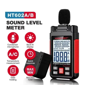 HEDAO HT602A/HT602B High Accuracy Digital Handheld Sound Level Meter 30-130dB Range Mini Design for Noise Audio Measurement