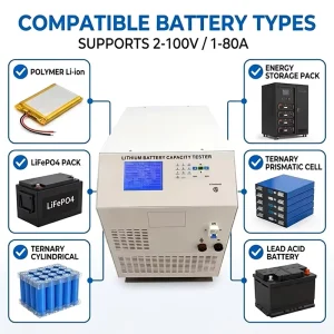 HF10080 2V-100V 1A-80A Li Ion Cell Analyzer Machine Battery Capacity Tester for Charging Discharging 80A Lithium Battery Test CE