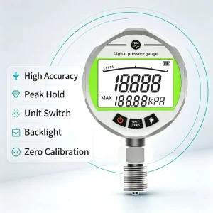 HG 806XB 0.1~100Mpa LCD Display Differential Hydraulic Pressure Gauge 60mm 100mm Dial M20*1.5 0.5% 3 Year Warranty