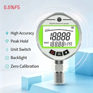 HG 806XB 0.1~100Mpa LCD Display Differential Hydraulic Pressure Gauge 60mm 100mm Dial M20*1.5 0.5% 3 Year Warranty