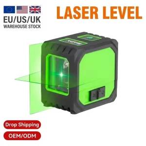 HILDA Green 2-line Self-leveling Laser Level with 2.5 Accuracy Li-battery Powered 1m Tripod High-brightness for Outdoor Use